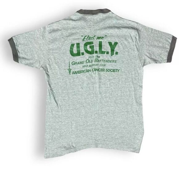 Vintage Tops - Vintage Single Stitch 1970s/80s UGLY Bartender Election T Shirt Single Stitch